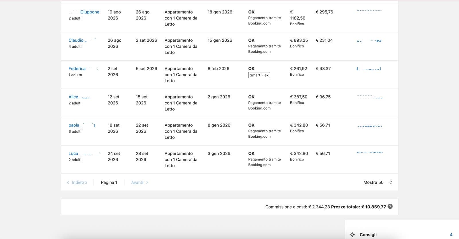 Prenotazione studente 3 su Booking